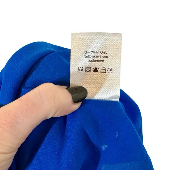 Veronica Beard Lyric One-Shoulder 100% Silk Top in Cobalt Multi Floral - Picture 12 of 14